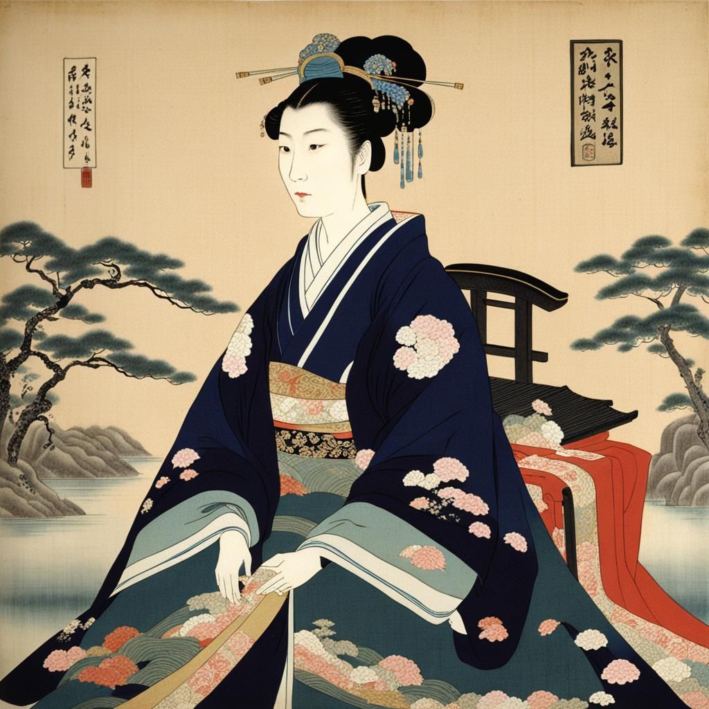 Elegant Chinese Empress in Uemura Shoen Style