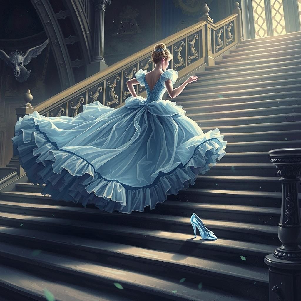 Cinderella's Flight: A Magical Scene
