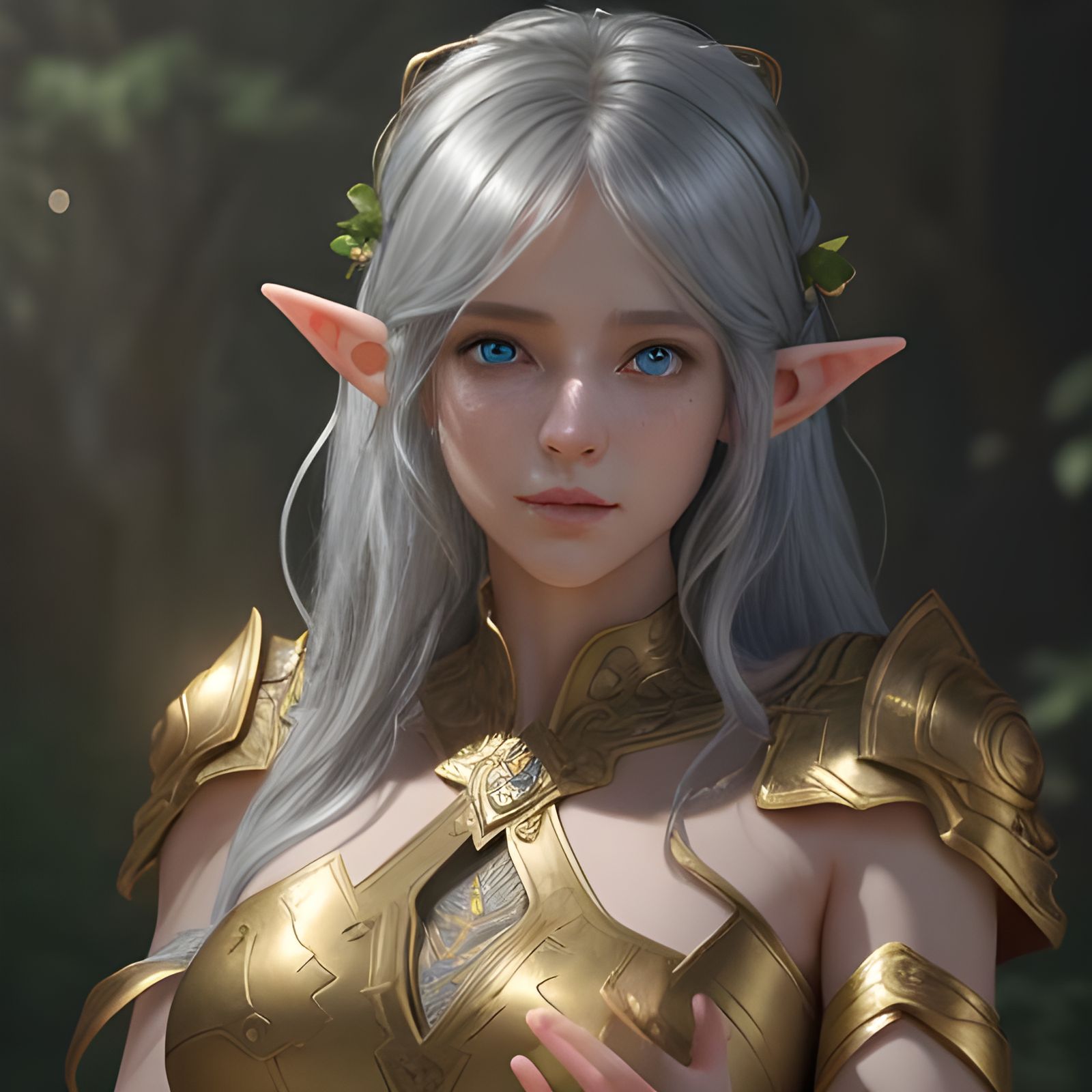 Enchanting Elf Chef Portrait in Art Nouveau Style