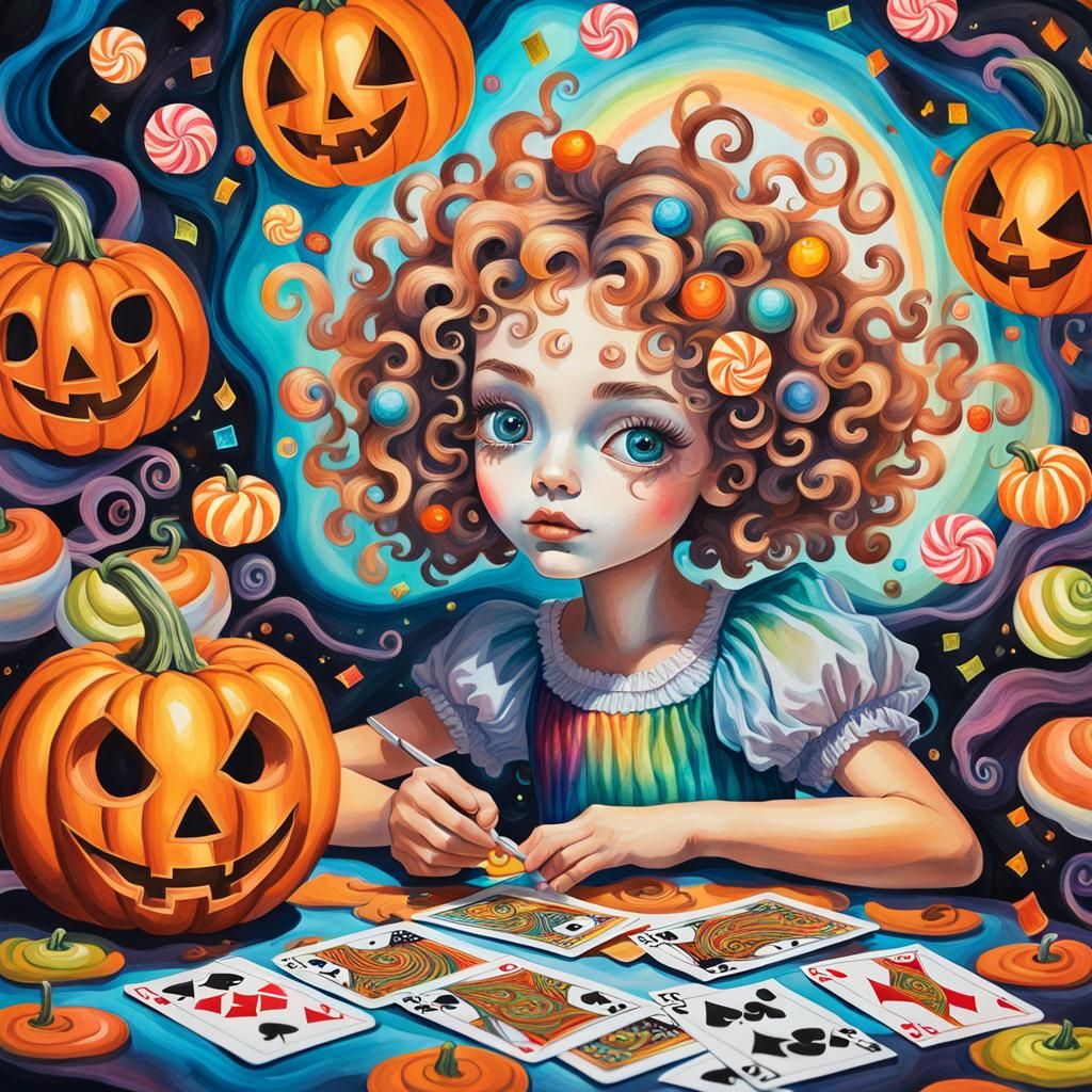 Surreal Child's Drawing of Halloween Fairy