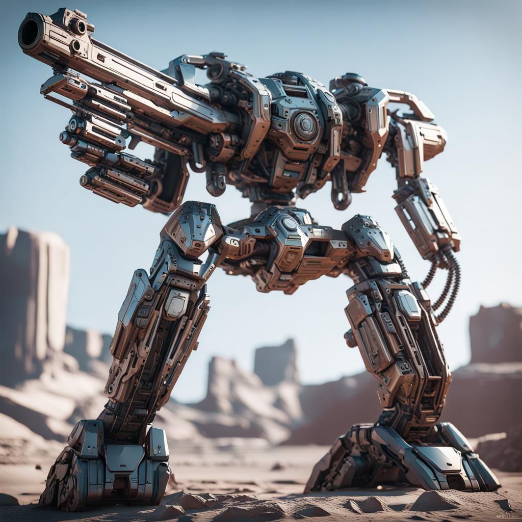 Futuristic Sci-Fi Gun with Intricate Mech Details
