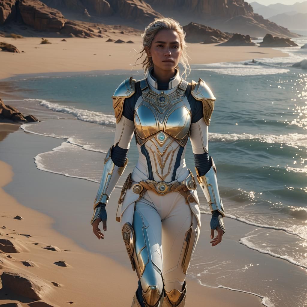 Atreides Female on Blue Water Desert Shore