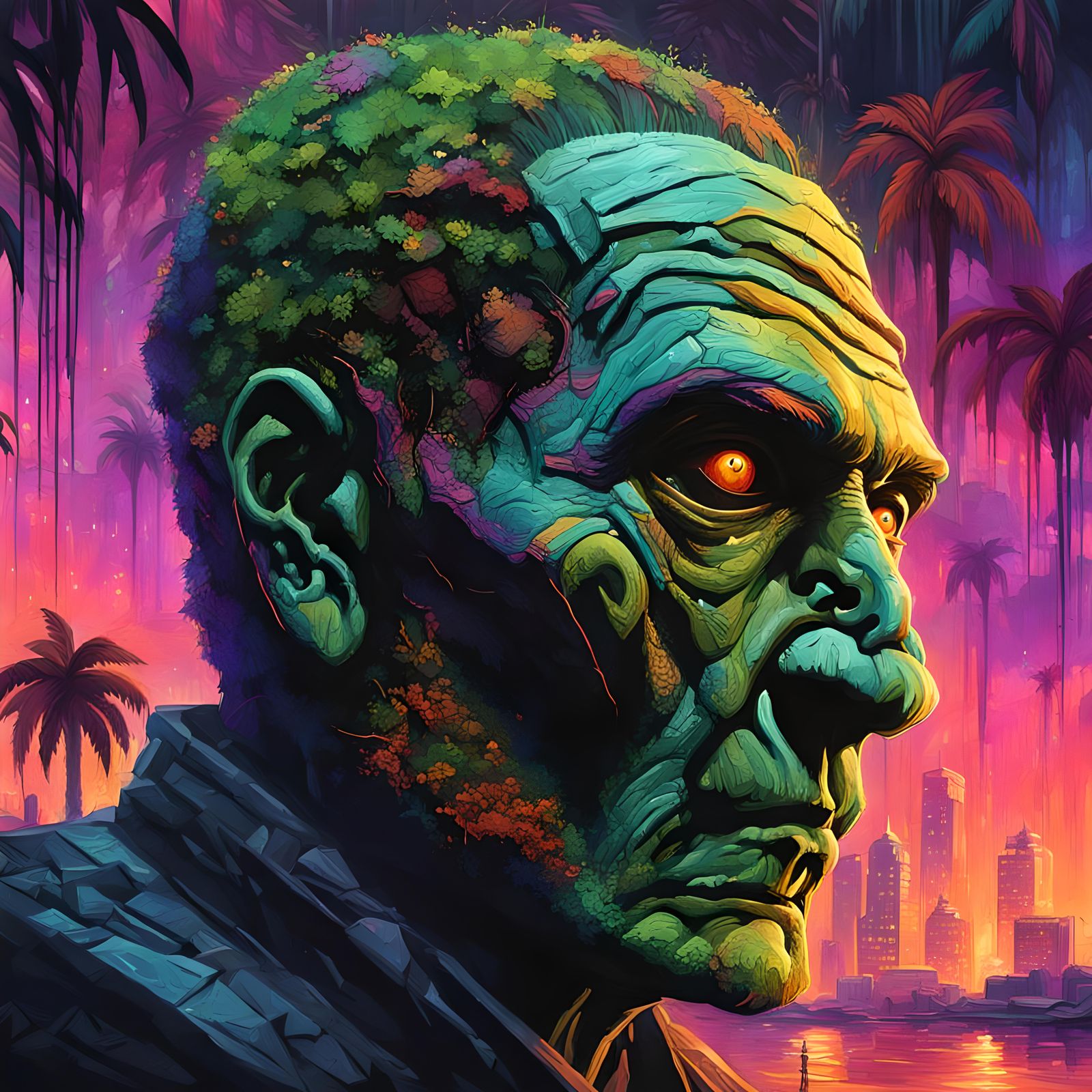 Bela Lugosi's Mummy in Neon Jungle City