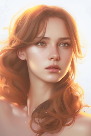 Beautiful Woman Portrait in Hyperdetailed Style