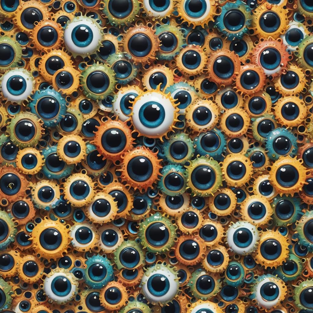 Hyperrealistic Googly Eyes Splash Art