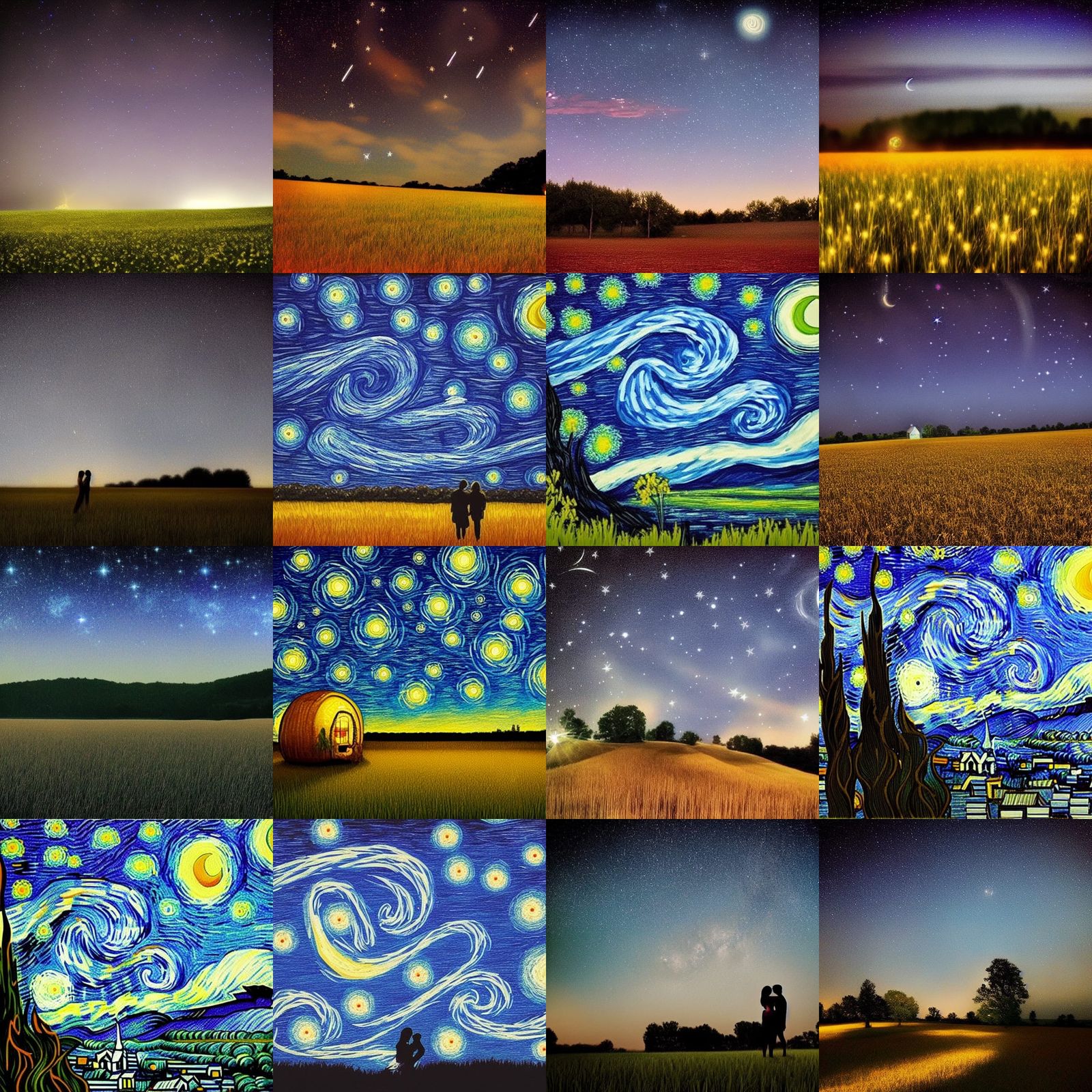 Dreamy Starry Night Sky Field of Longing