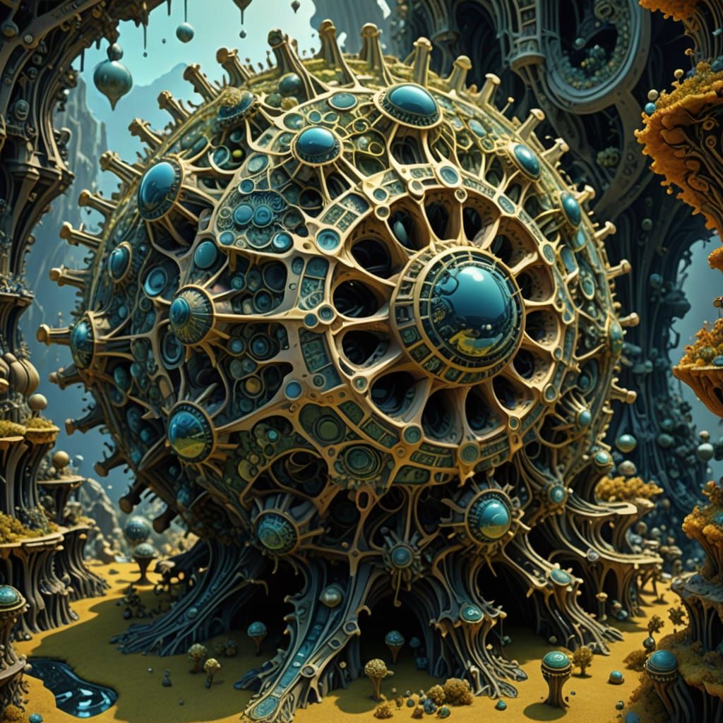 Fractal Cephalopod with Found Object Elements