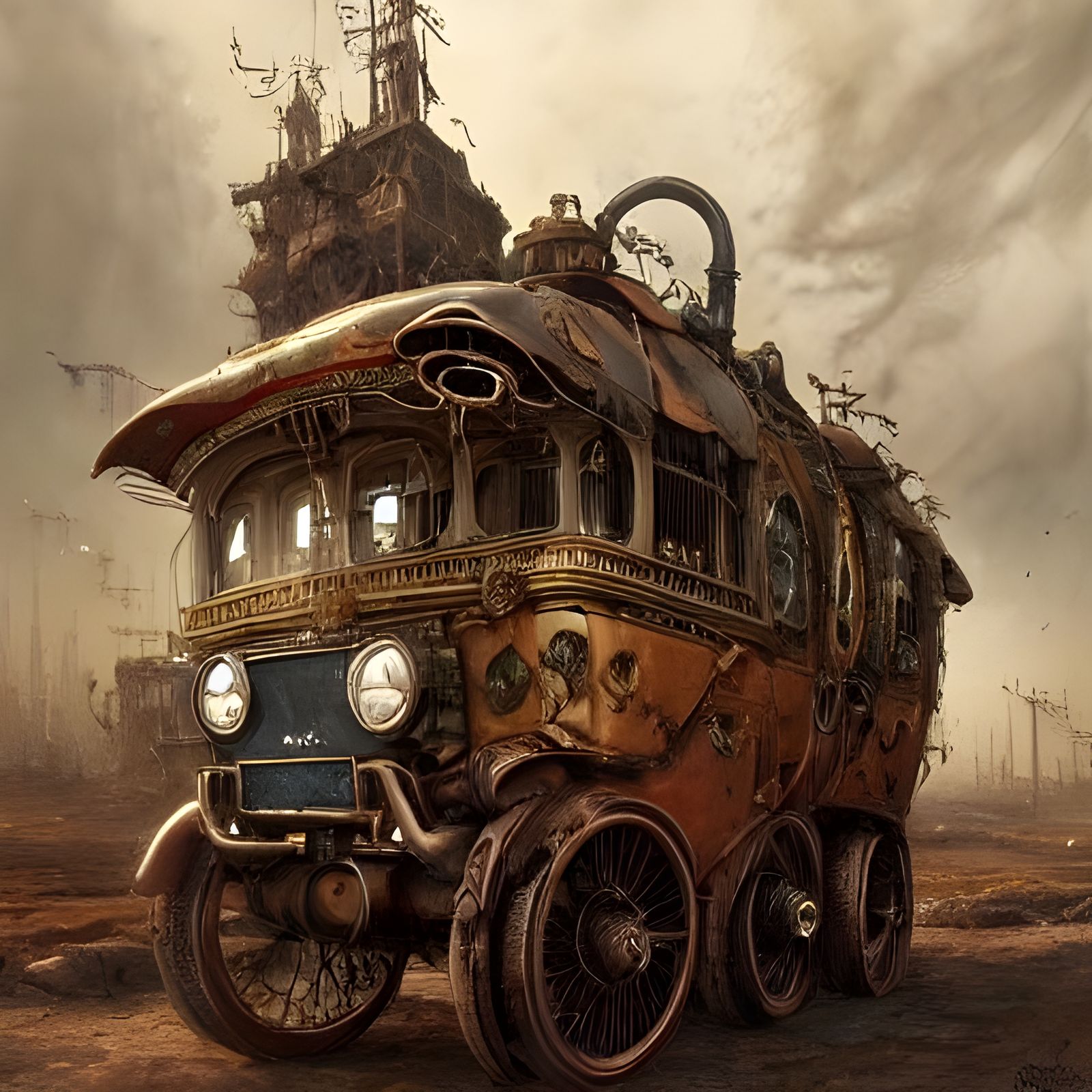 Steampunk Wagon Digital Art