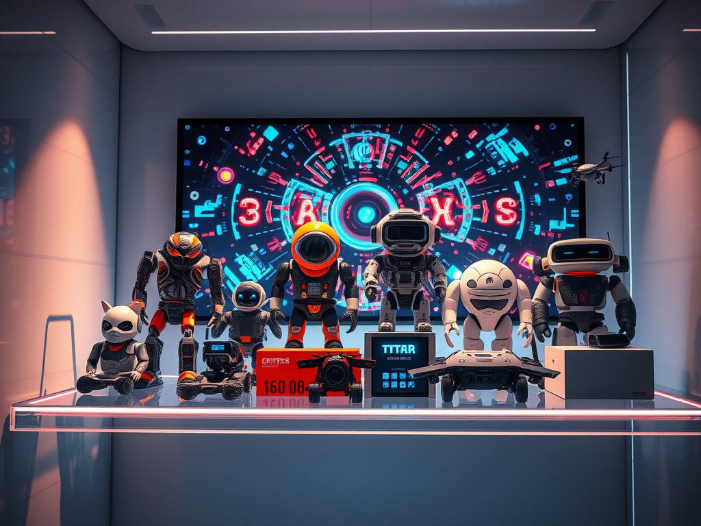 Futuristic Toy Collection in Hyperrealistic Detail