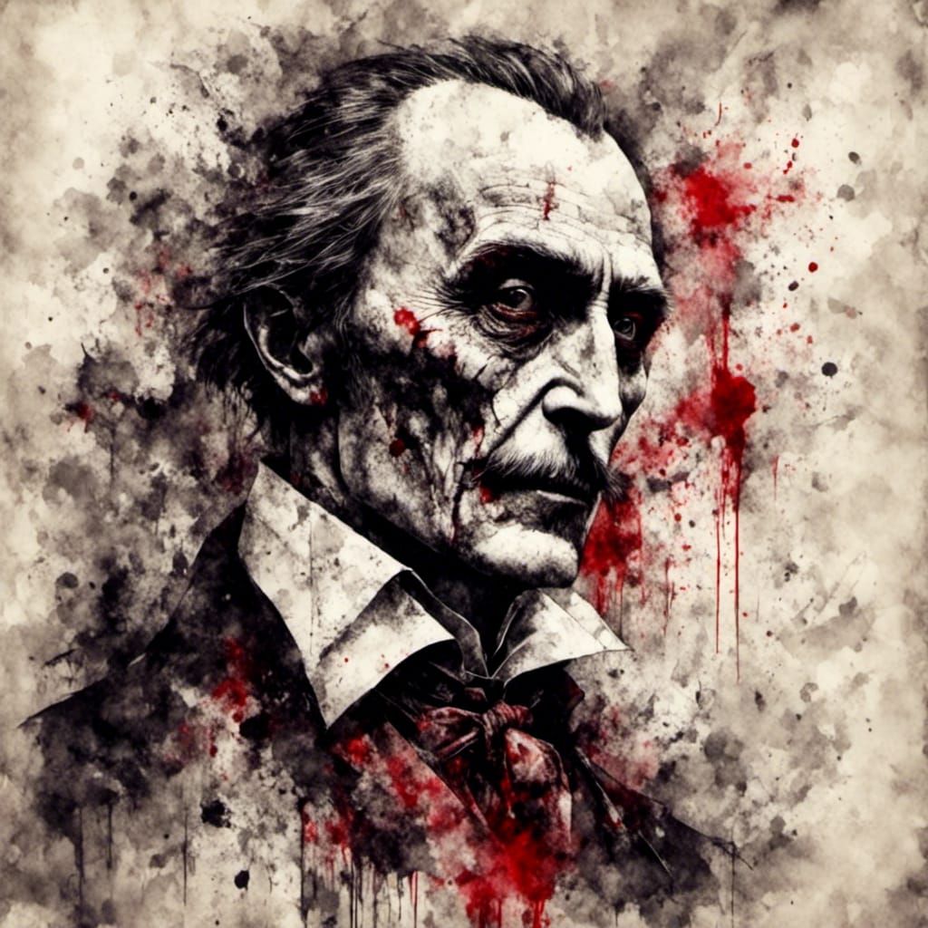 Count Dracula Portrait in Macabre Dark Fantasy Style