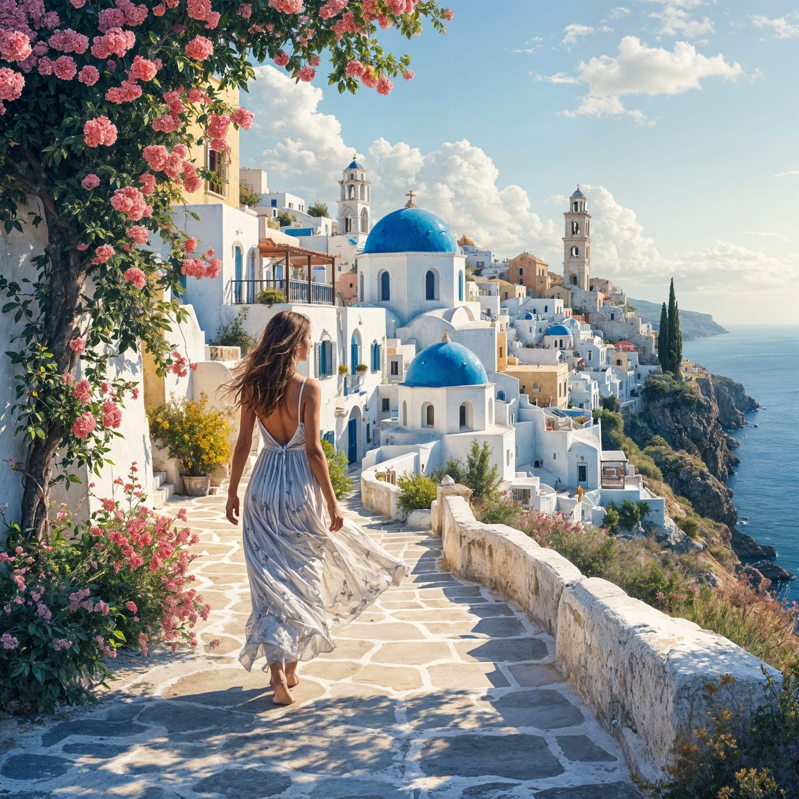 Sea Holidays in Greece: AI Generated Image