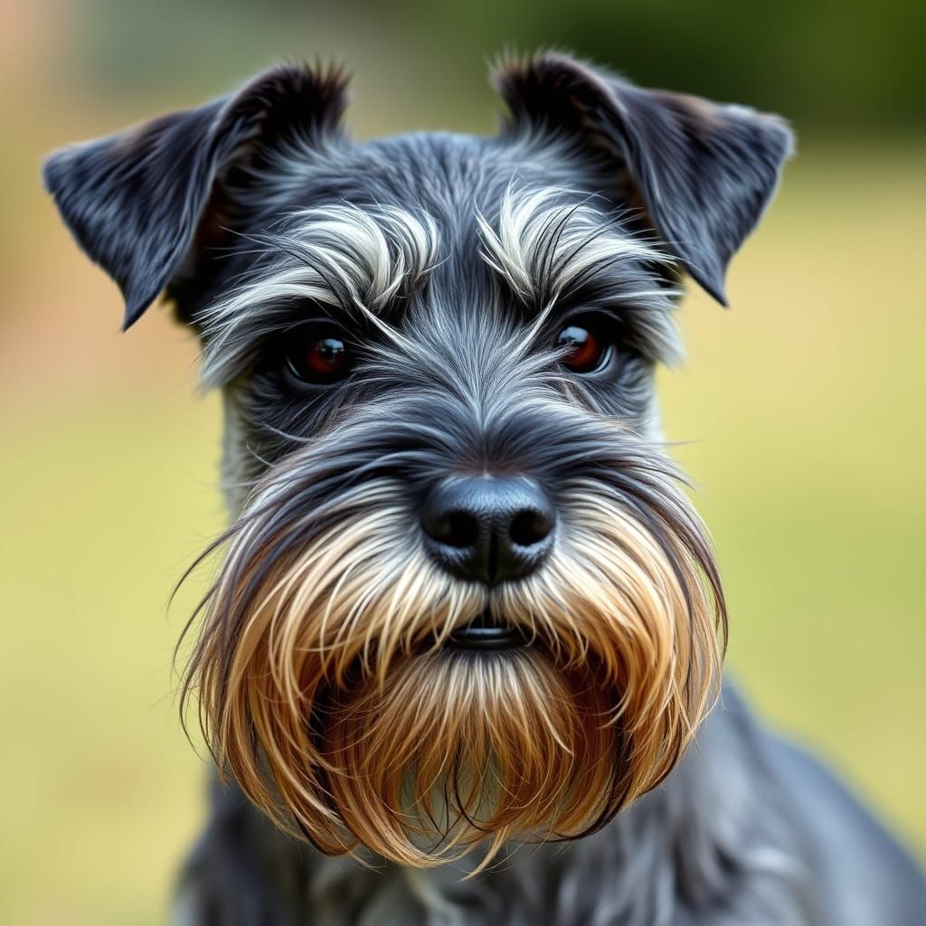 Photorealistic Portrait of a Schnauzer Dog