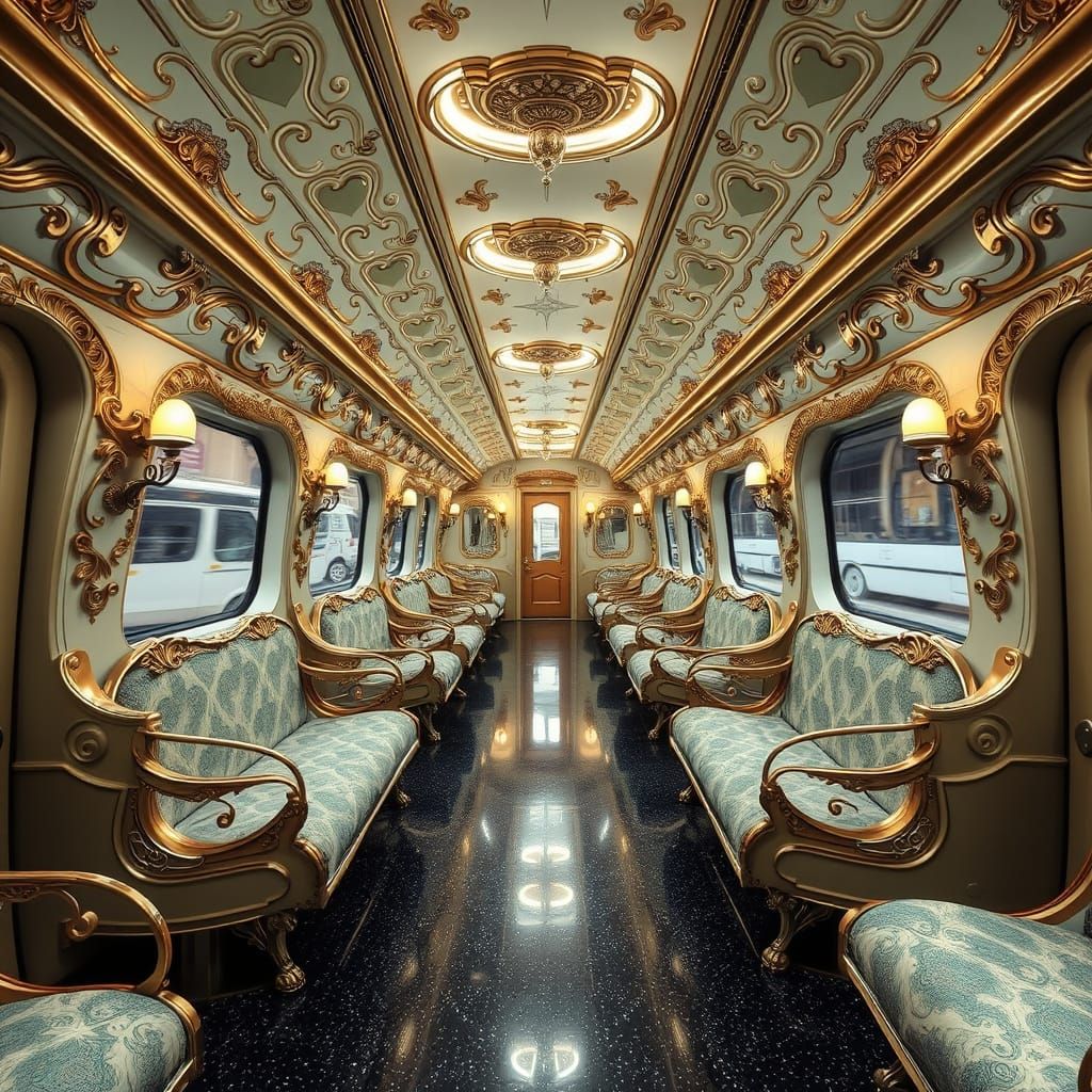 Rococo railway passenger choach