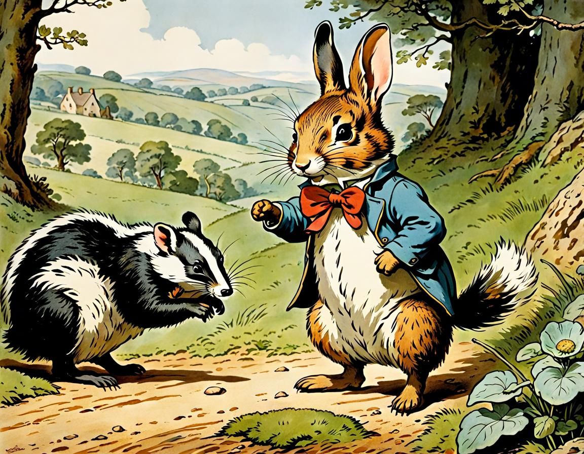 Angry Peter Rabbit Protects His Foot