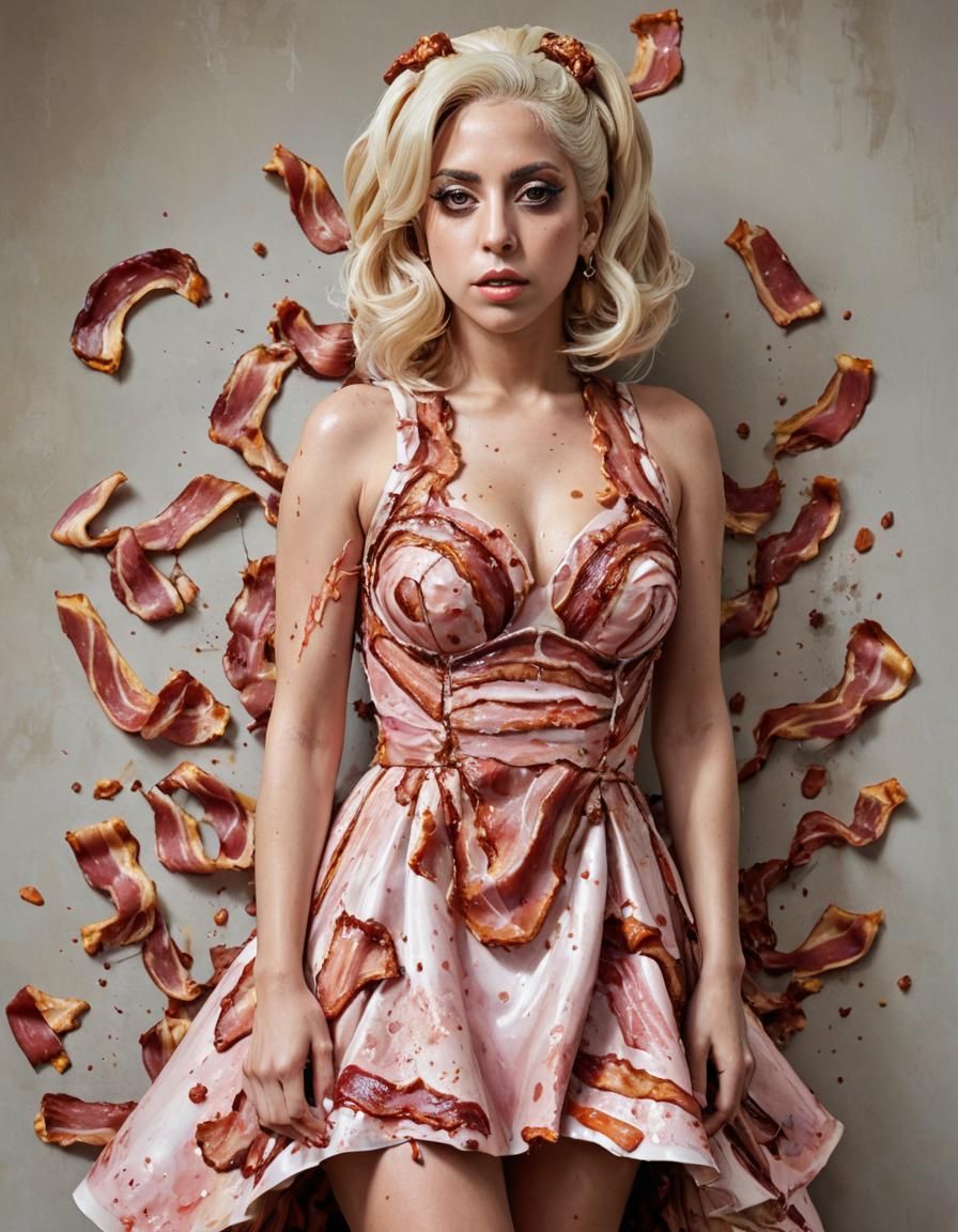 Lady Gaga in a Bacon Dress: Digital Portrait