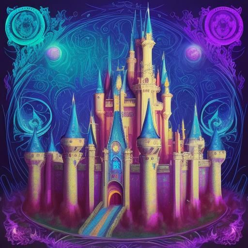 Psychedelic Fantasy Castle in Dreamscape