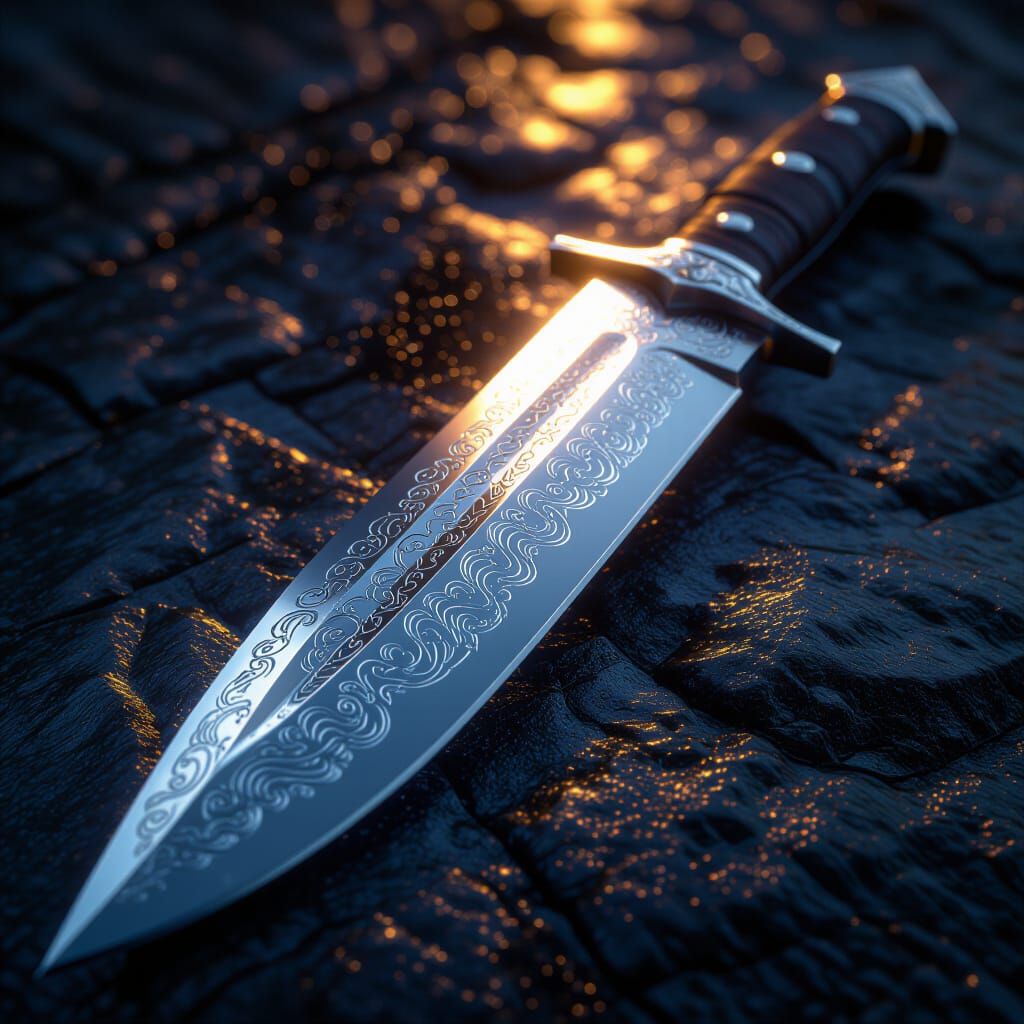 Hyperrealistic Blade Shimmering Under Cinematic Lighting