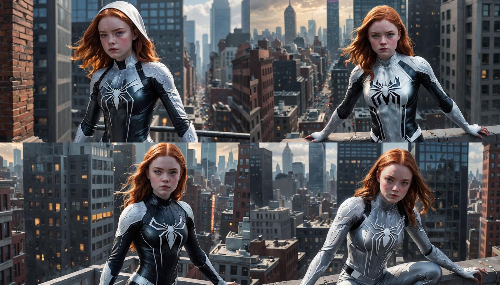 A very young Sadie Sink as Marvel ghost spider has entered t...