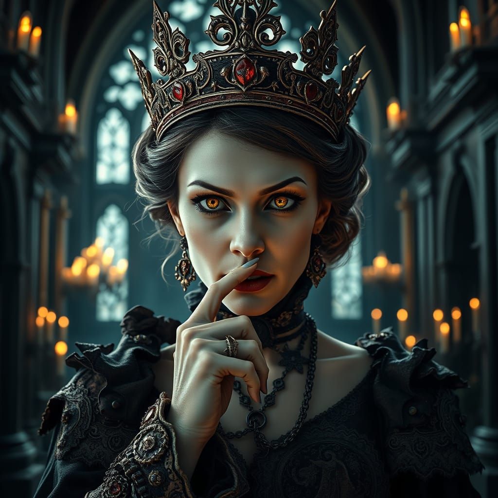 Haunting Vampire Queen Silencing in Apocalyptic Cathedral