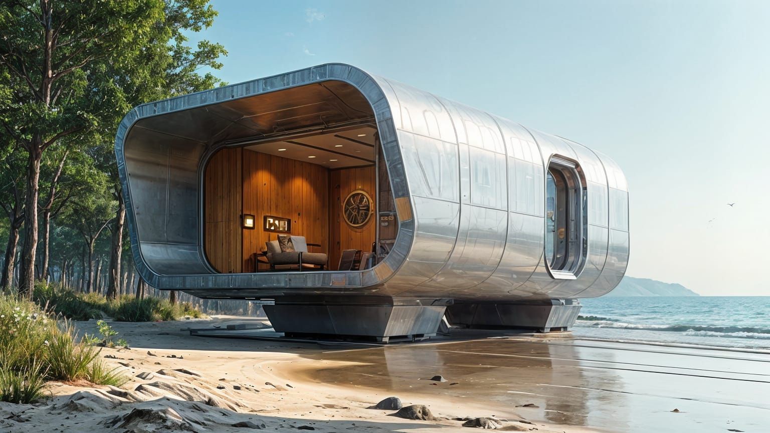 Futuristic Seaside Home Inspired by Syd Mead