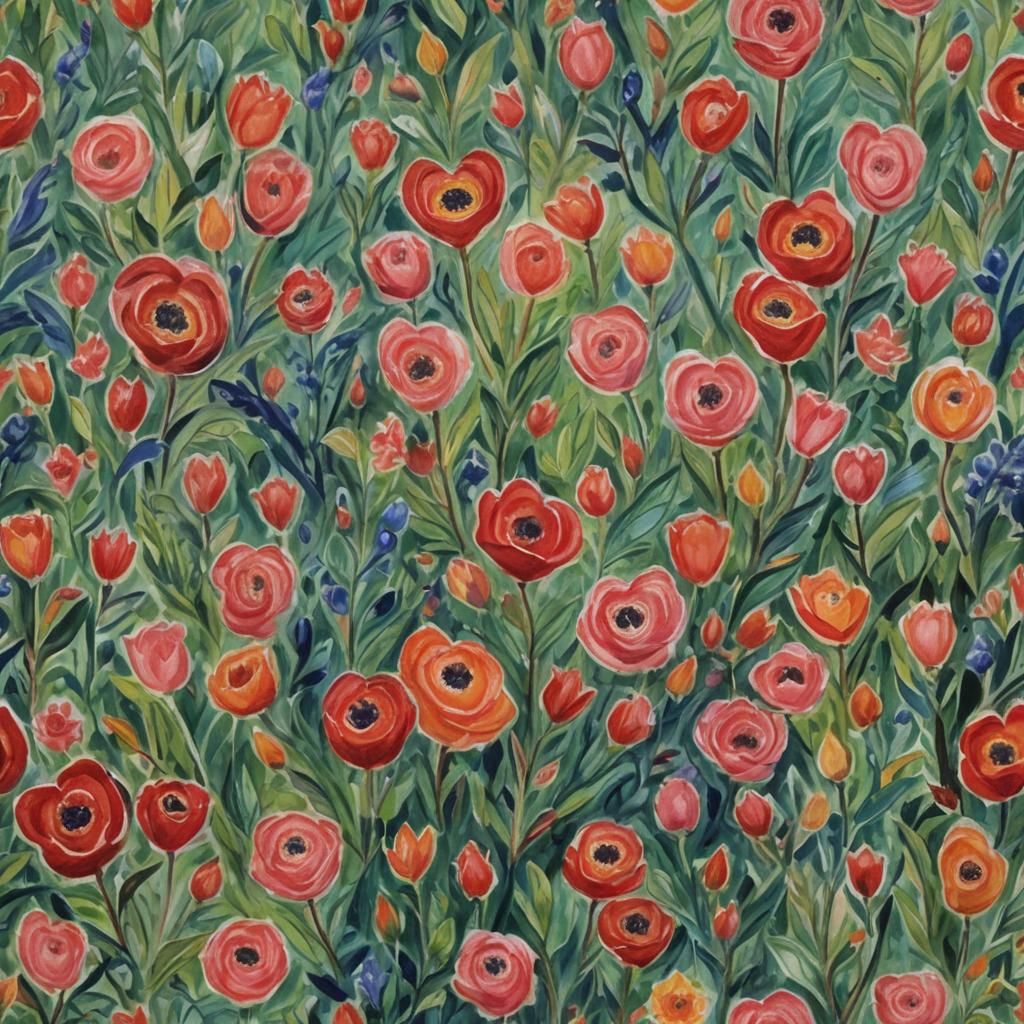 Heart in Gouache and Watercolor Impressionist Style