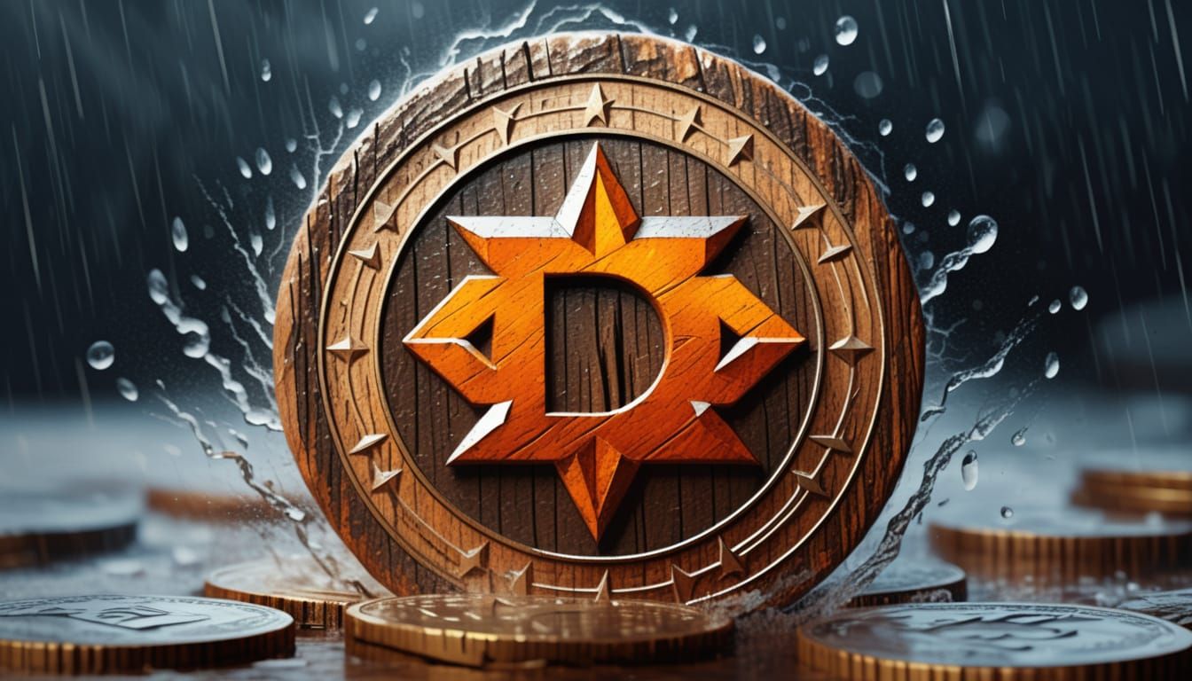 Monero Coin in Storm, Leonid Afremov Style