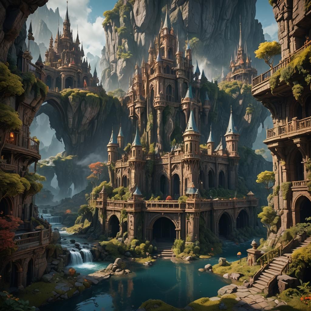 Fantastical Matte Painting with Intricate Details