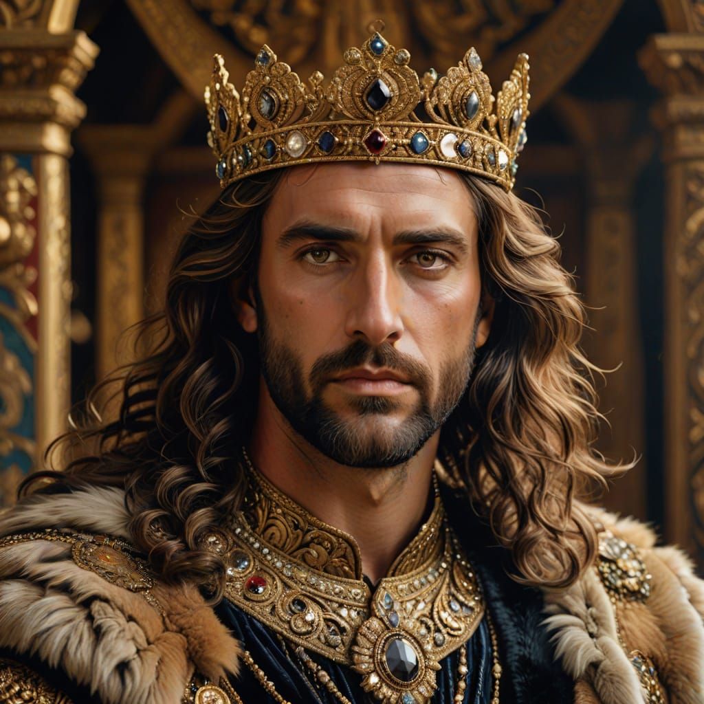 A stunning, close portrait of Emperor Hector of Troy.