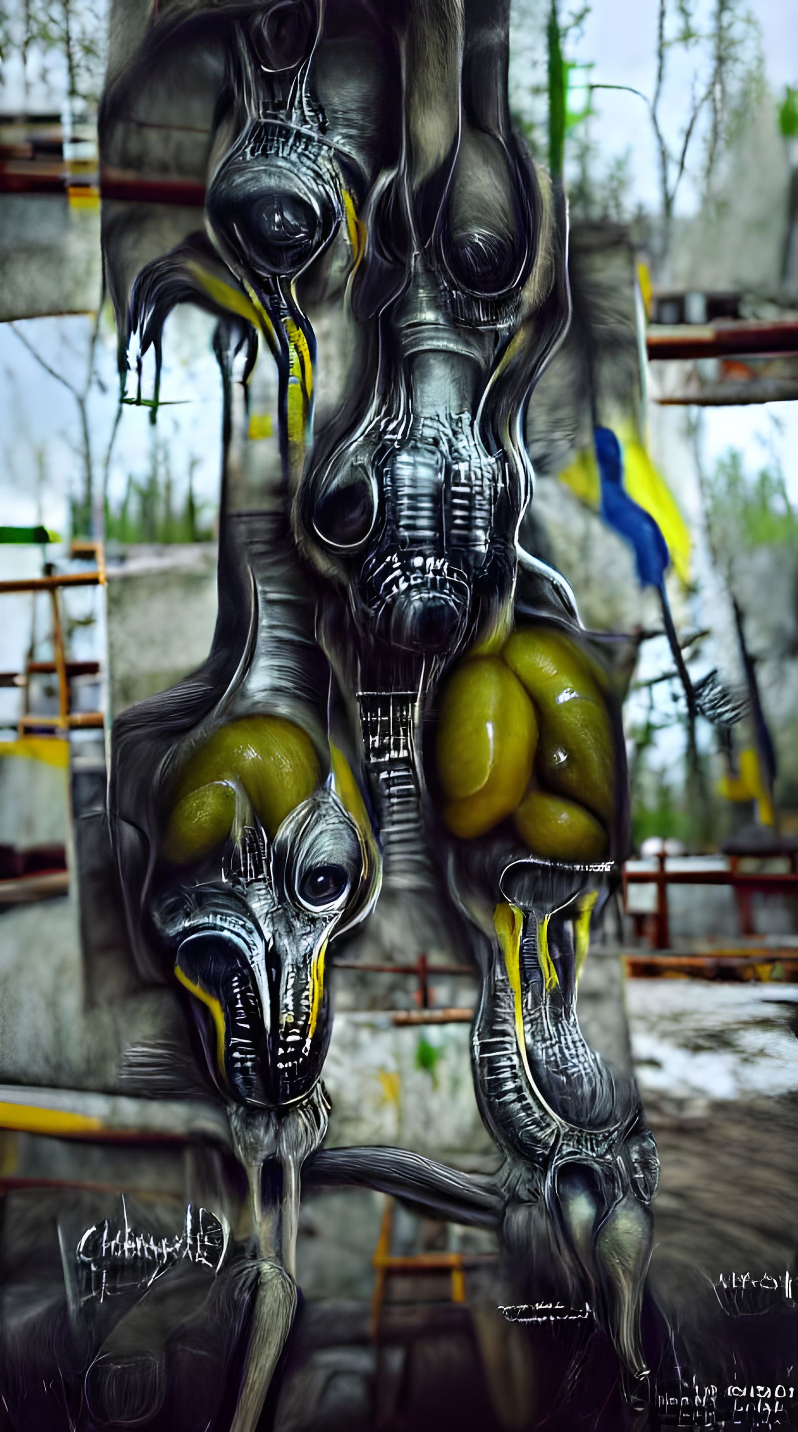 Chernobyl Aliens in Biomechanical Style