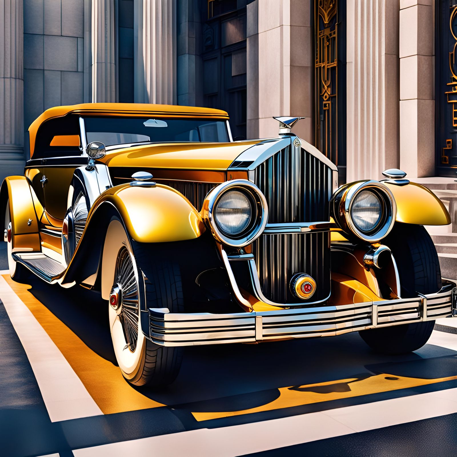 It’s a doozy ~ art deco style Duesenberg automobile 🚙