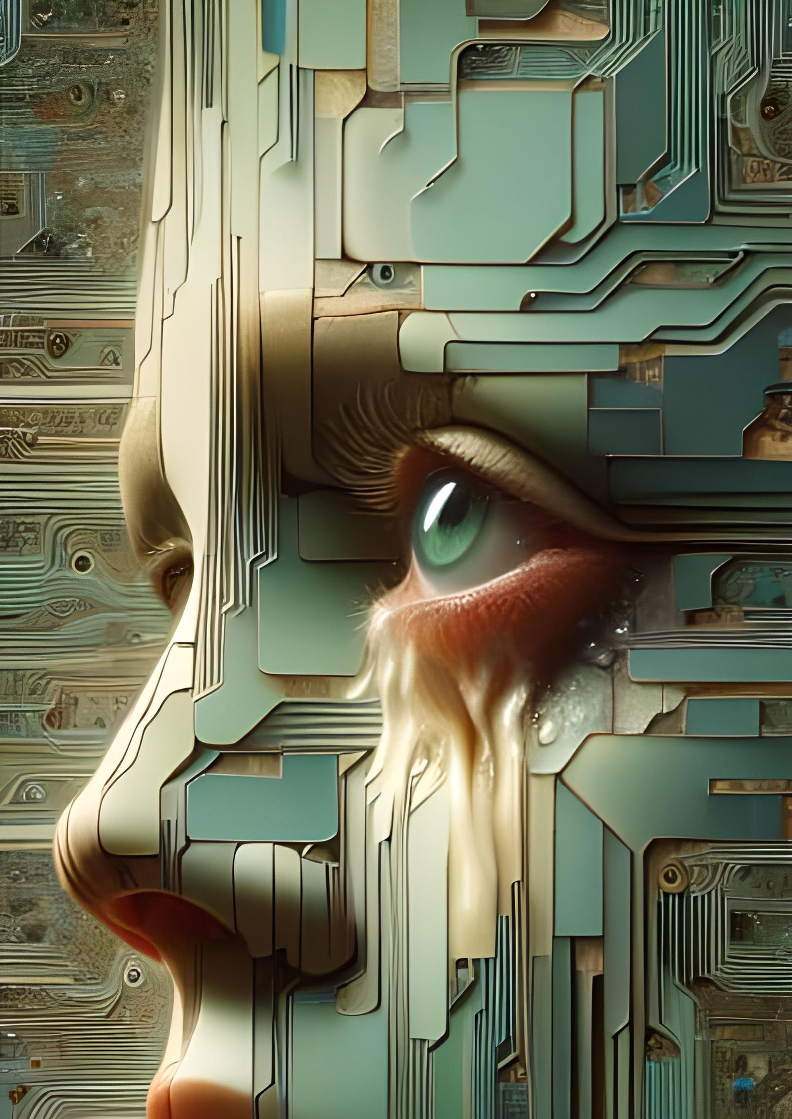 Steampunk Plush Figure with Sorrowful Eyes