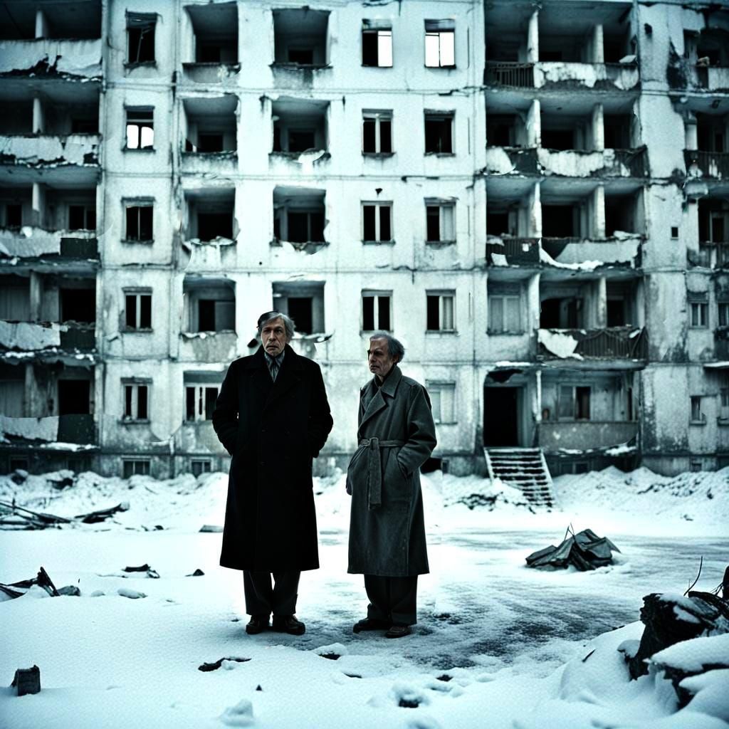 Black and White Image of Poverty in Soviet Russia