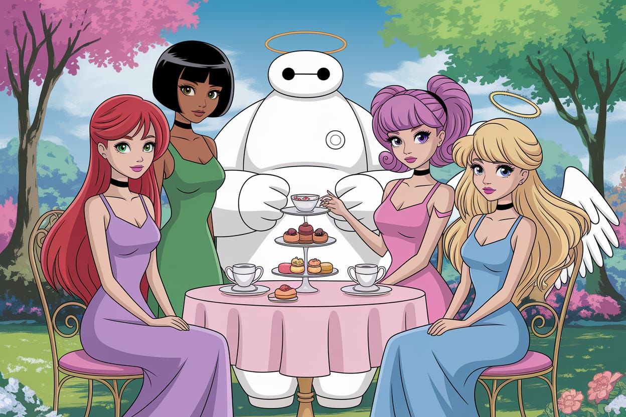 Anime Tea Party with Baymax in San Fransokyo