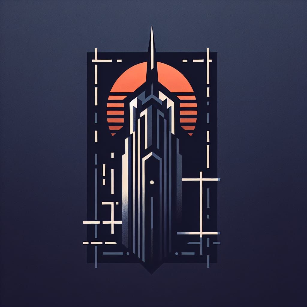 Abstract Construction Logo Icon in Geometric Style