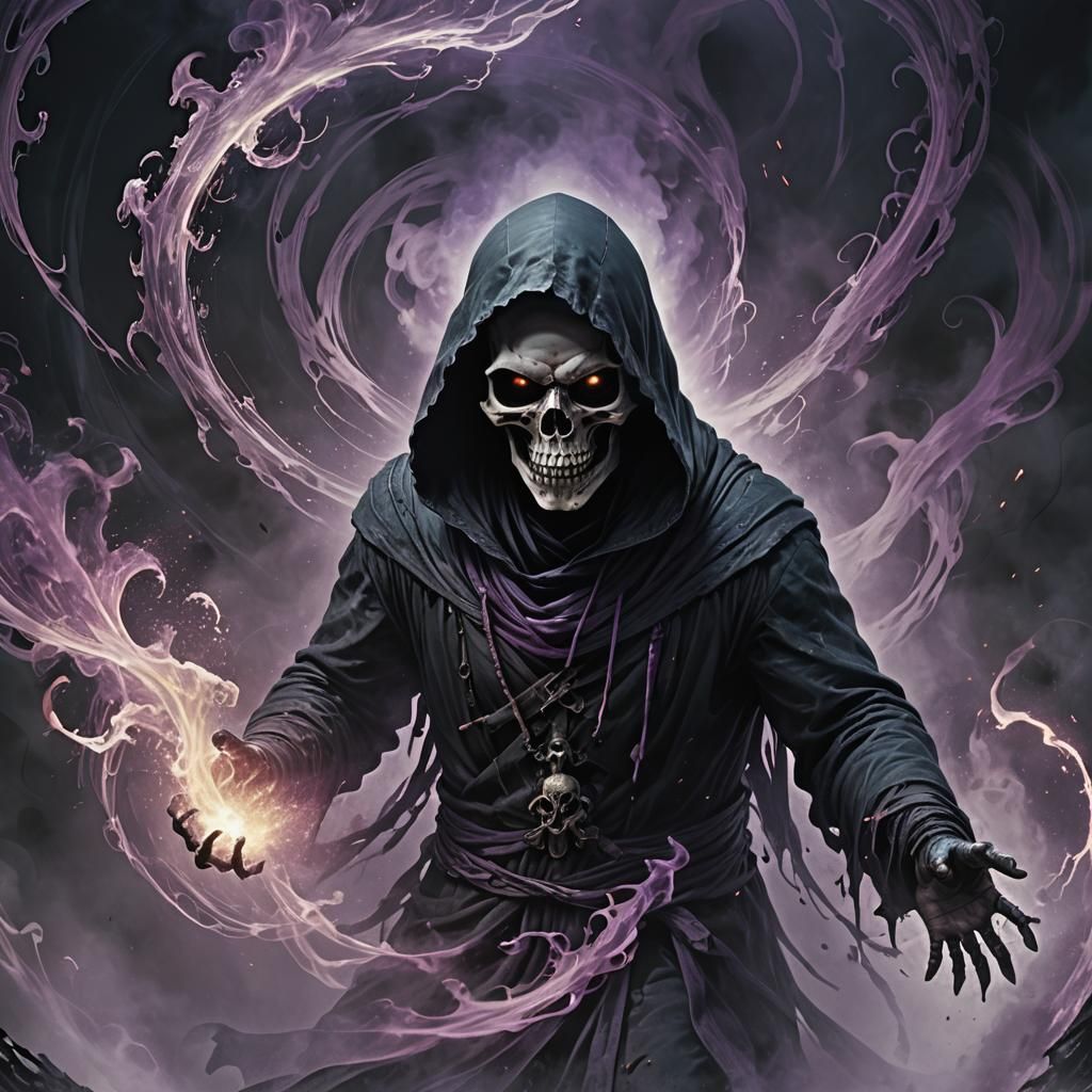 Wraith Emerging from Smoke Portal: Dark Fantasy Art