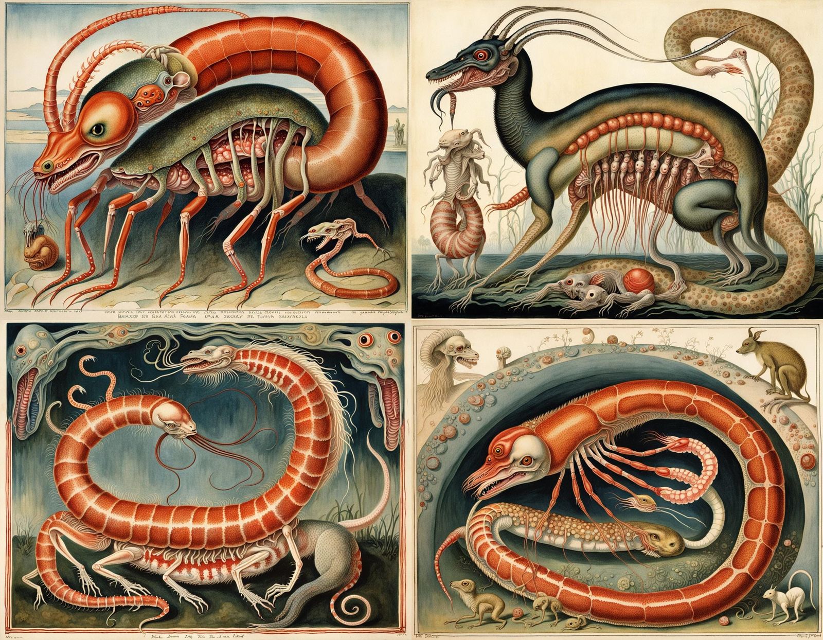 Surreal Creature Fusion Art in Detailed Style