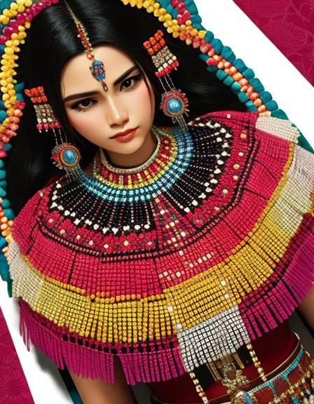 Intricate Multicolored Beadwork Design