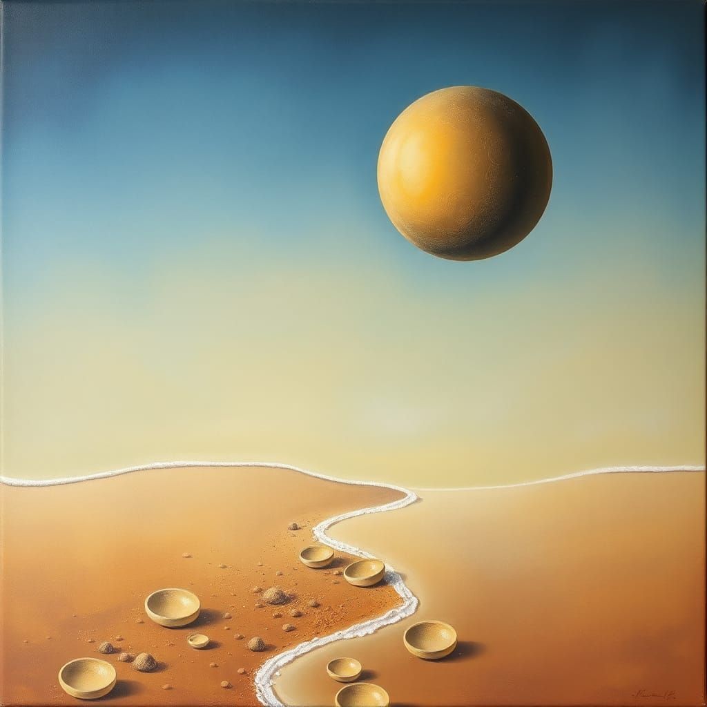 Surrealist Seascape Inspired by Salvador Dali