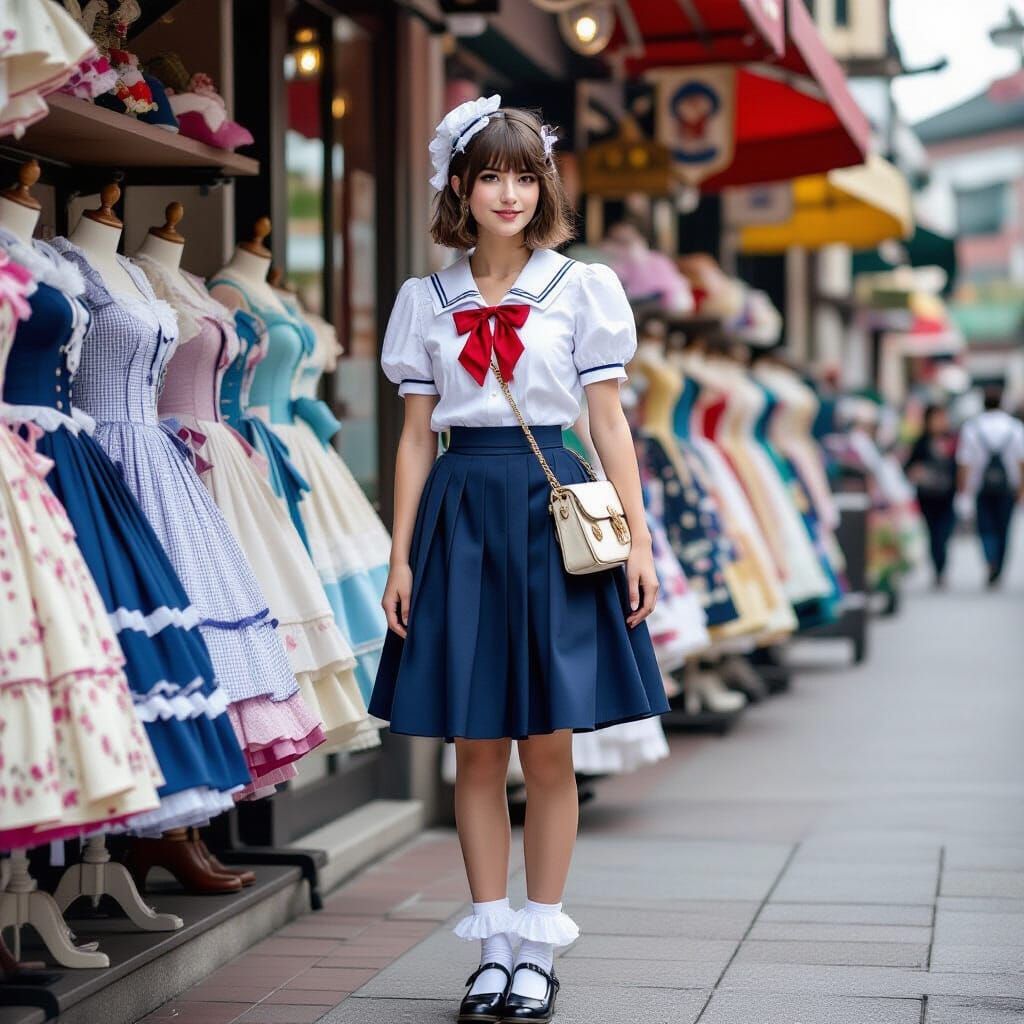 Ethan in Schoolgirl Outfit with Steampunk Elements
