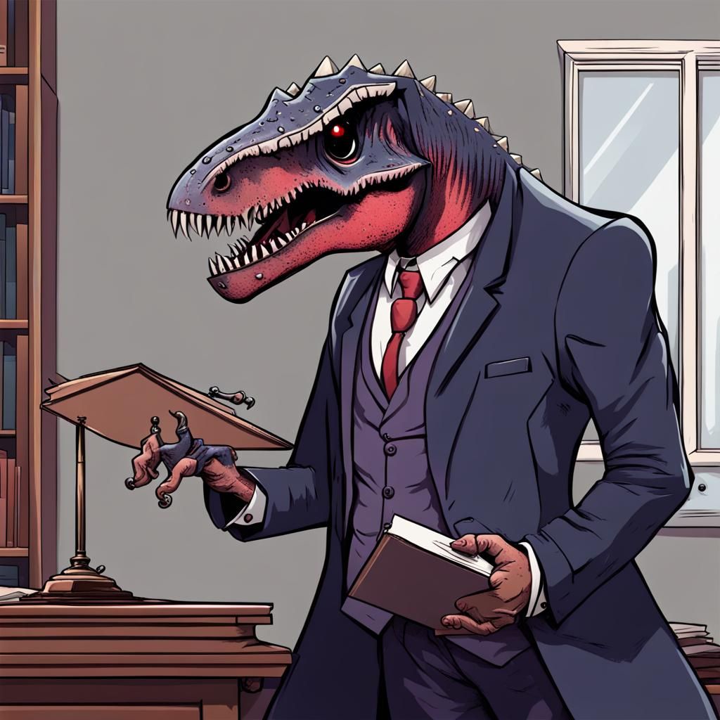 Dinosaur Vampire Lawyer: An AI-Generated Hybrid