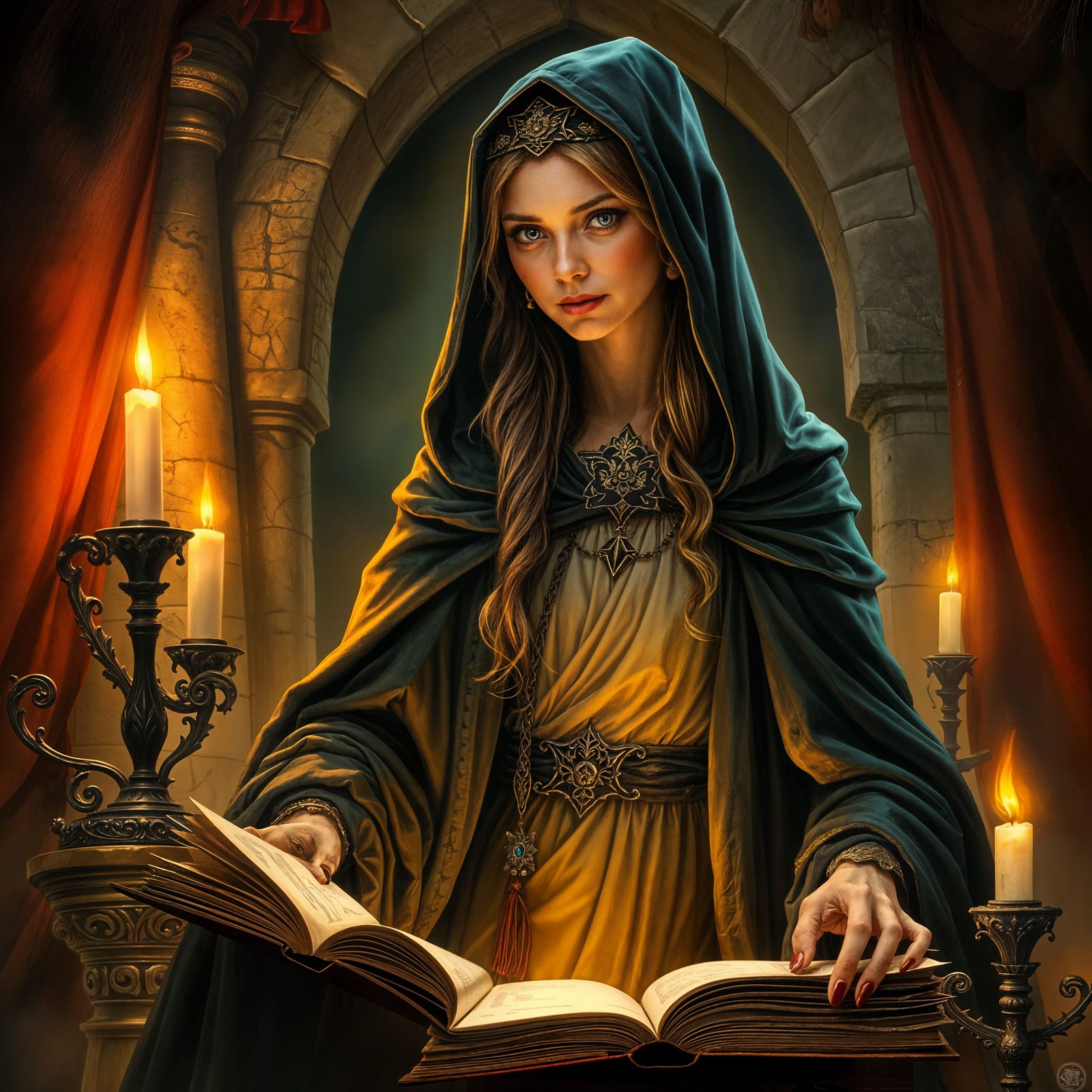 Medieval Portrait of a Mysterious Female Sorceress