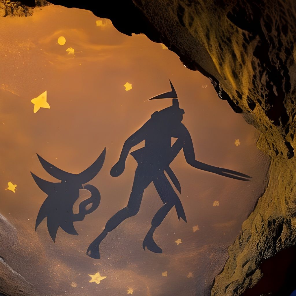 Prehistoric Cave Painting of an Astronaut