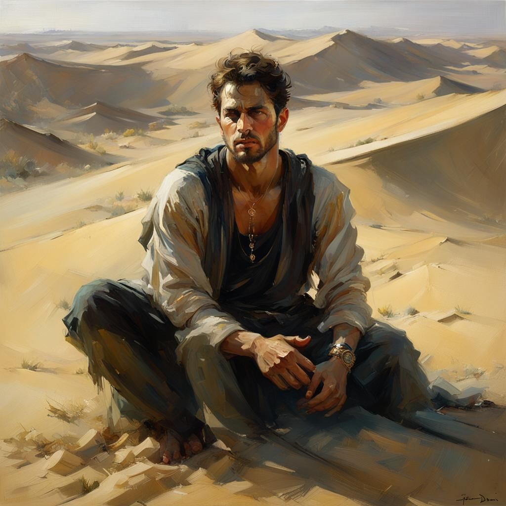 Desert Man as Detailed Matte Painting