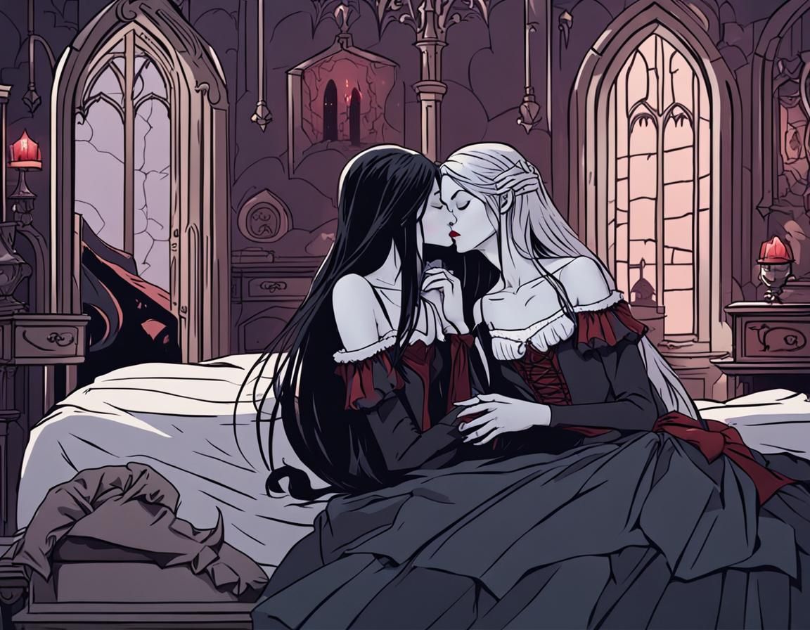 A vampire kiss