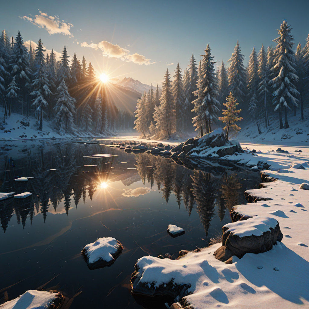 Epic Wolverine in Snowy Winter Landscape