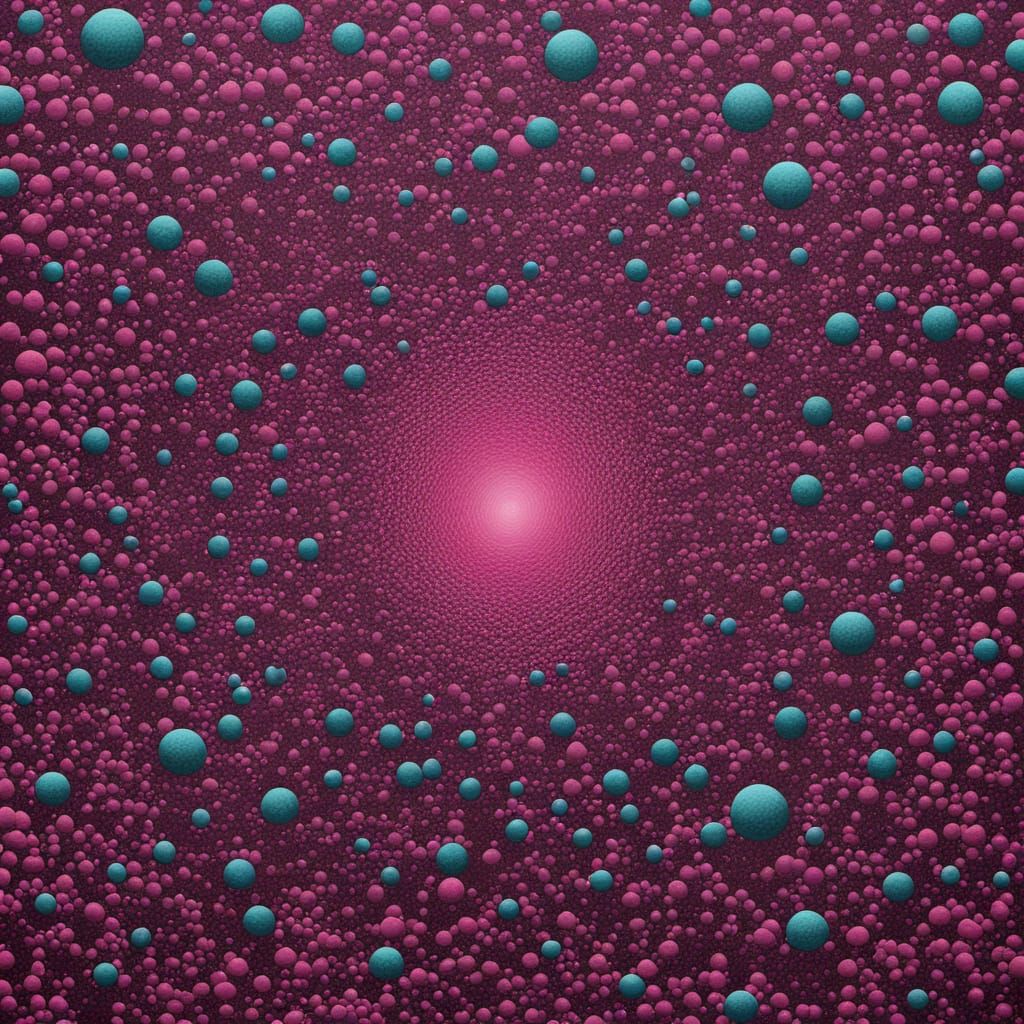 Surreal Abstract Painting with Oriental and Berry Hues