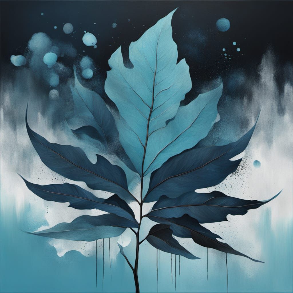 Surreal Abstract Painting of Aqua Island Copper Canyon