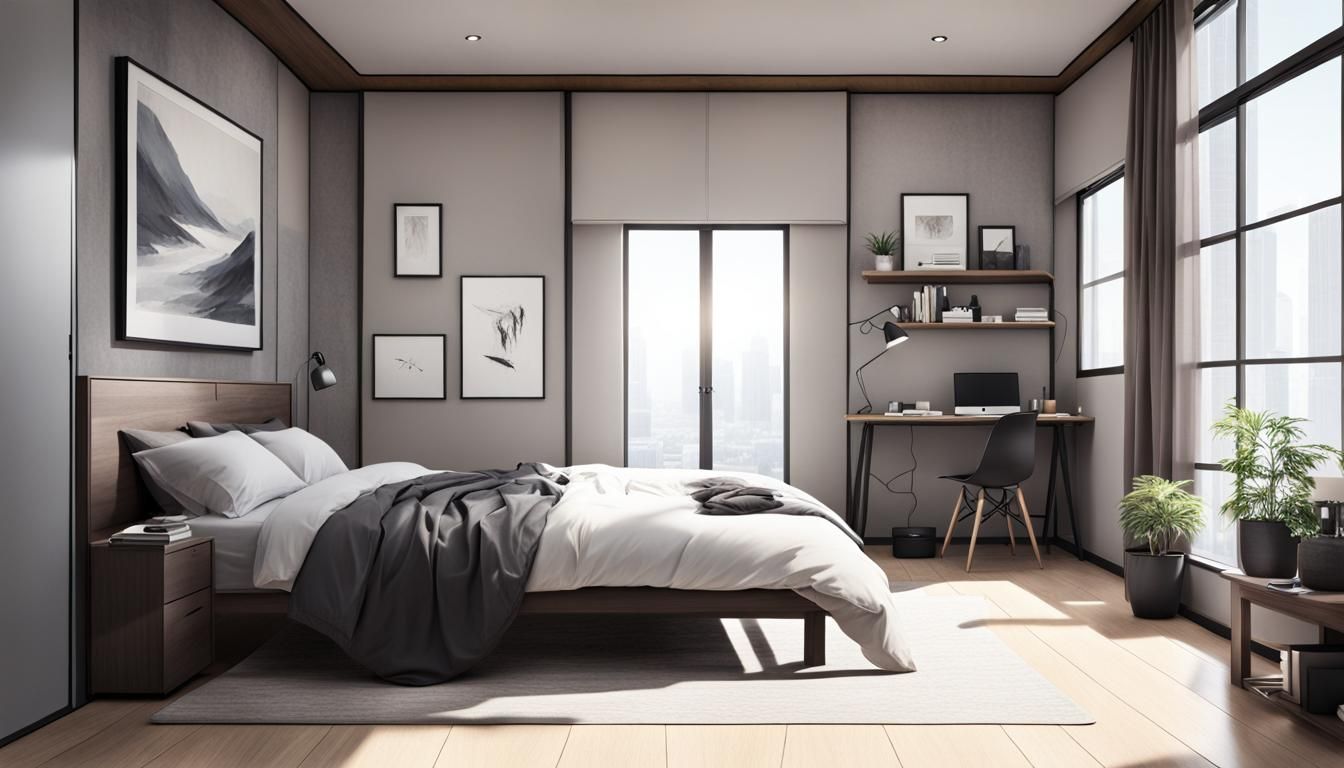Minimalist Modern Bedroom Inspired by Anime Art