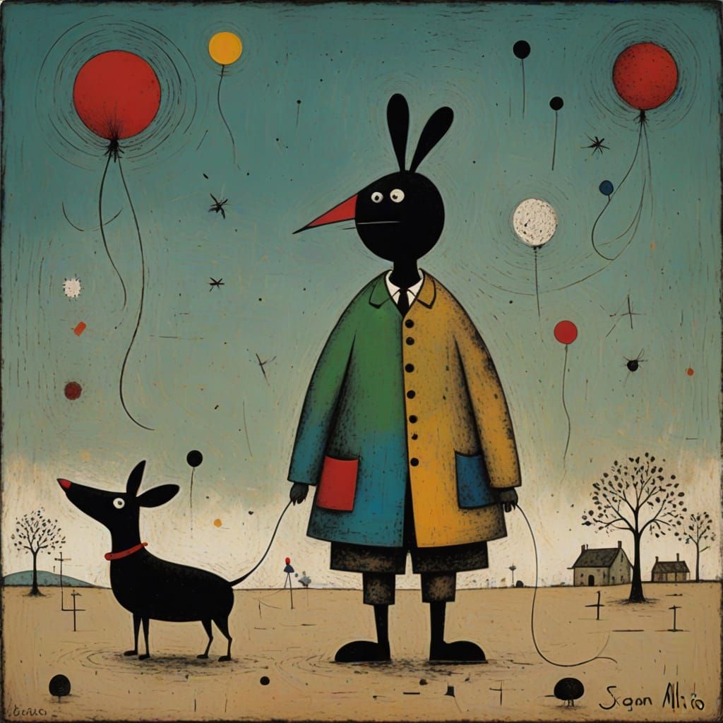 Turbulent Abstract Expressionist Landscape in Vibrant Colors