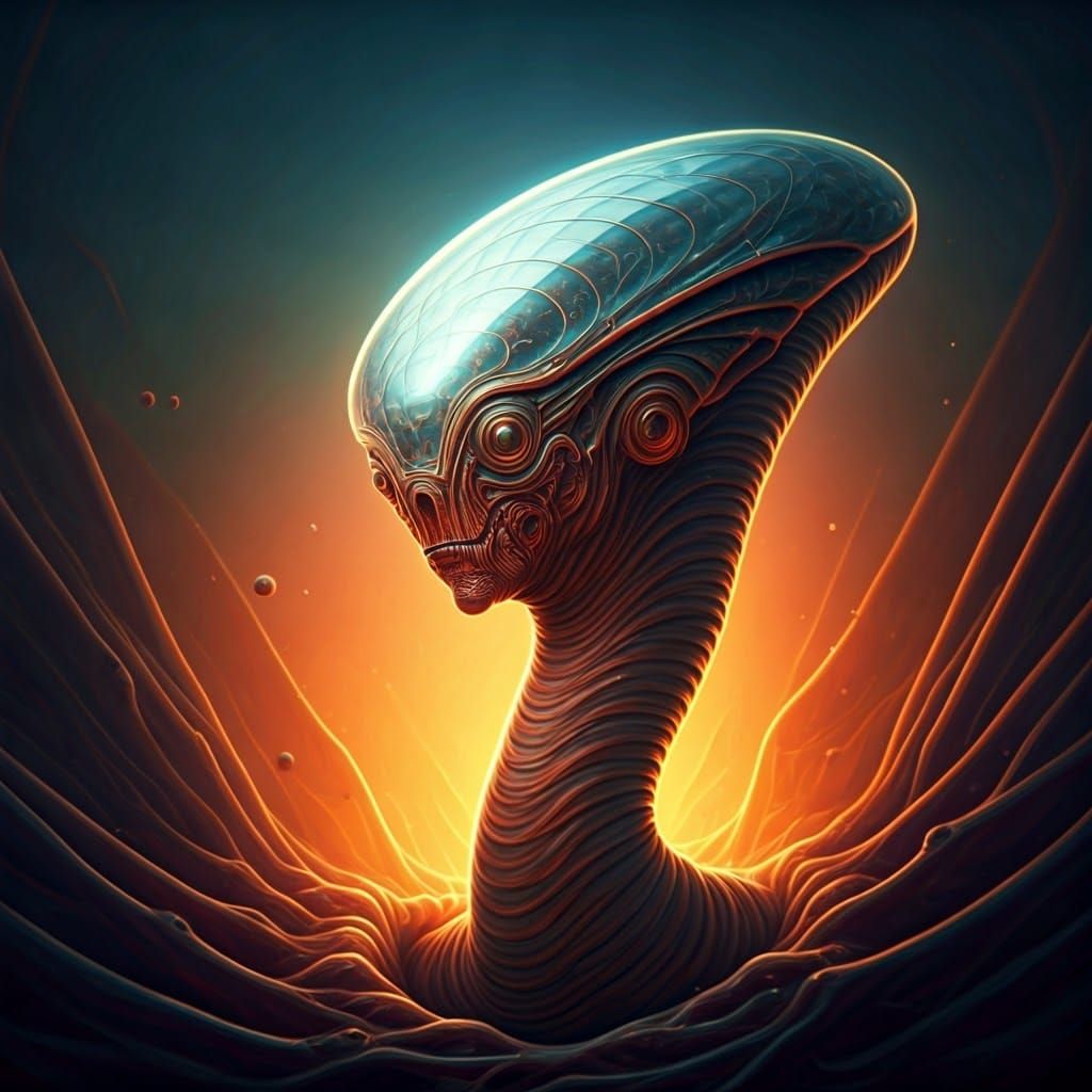 Bioluminescent Alien Creatures with Light Projecting Heads